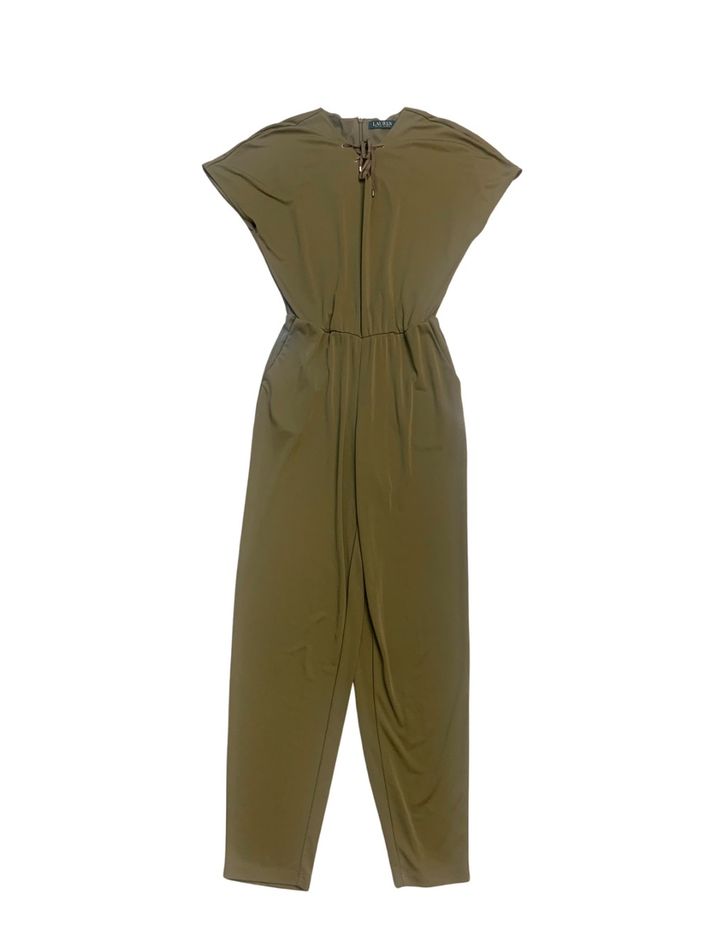 Ralph Lauren Olive Green Jumpsuit Utility Khaki Military Capsule Minimalist Chic